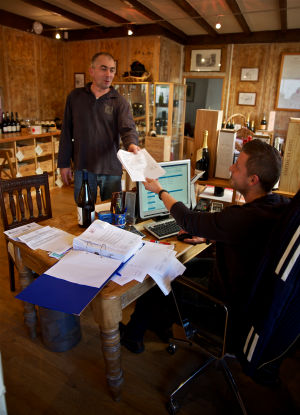 Handing over the day’s despatch orders